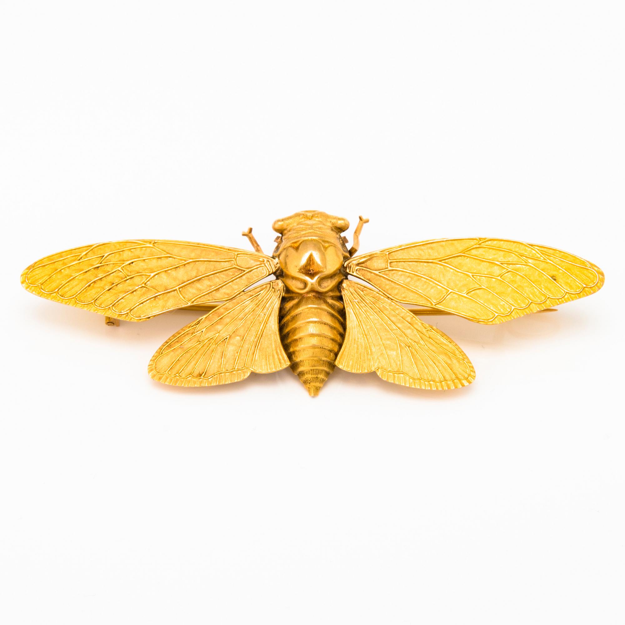 A 18K gold brooch marked Guiraud, Nimes. Late 19th century.