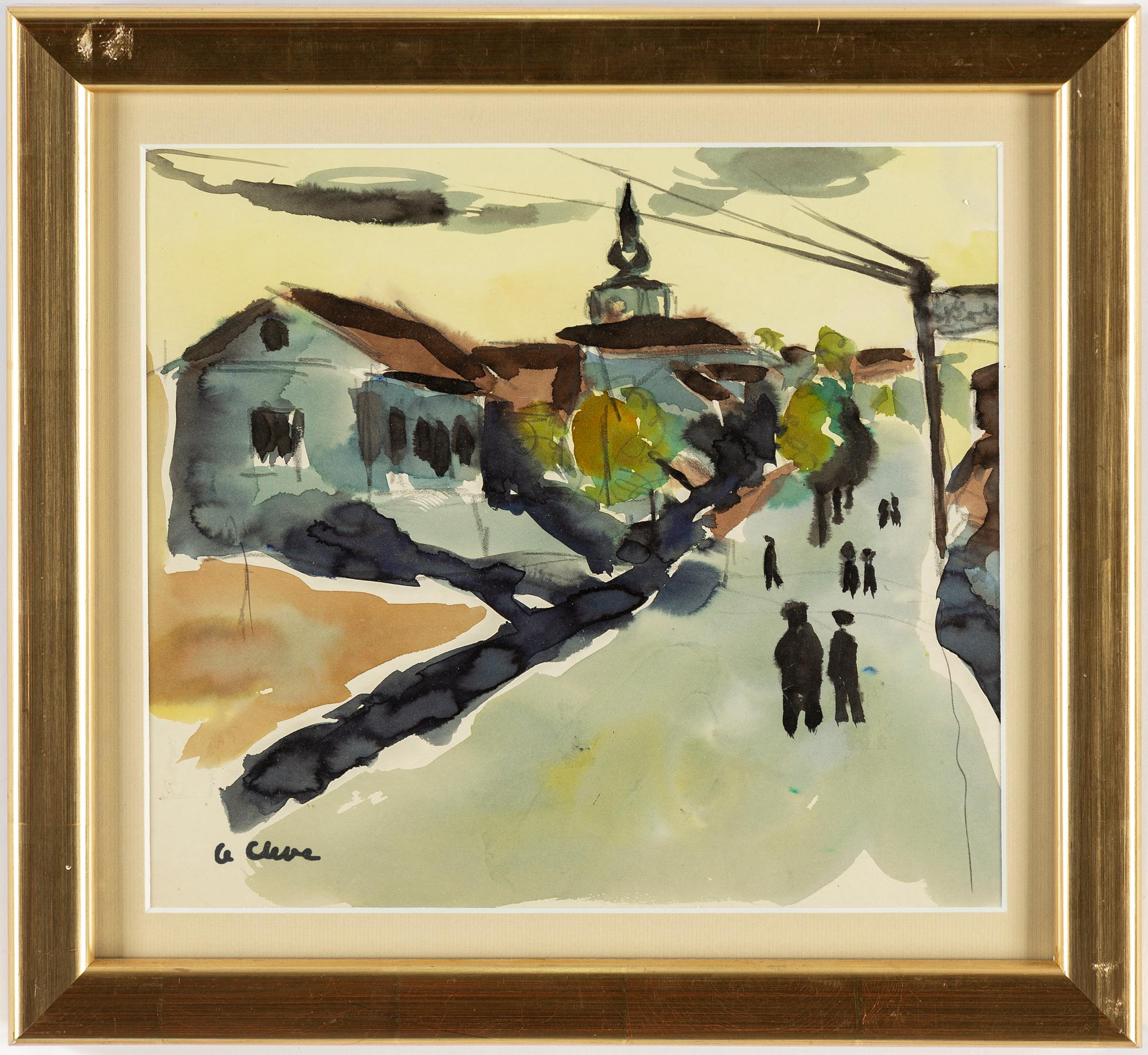 AGNES CLEVE, water colour. Signed with stamp A Cleve.