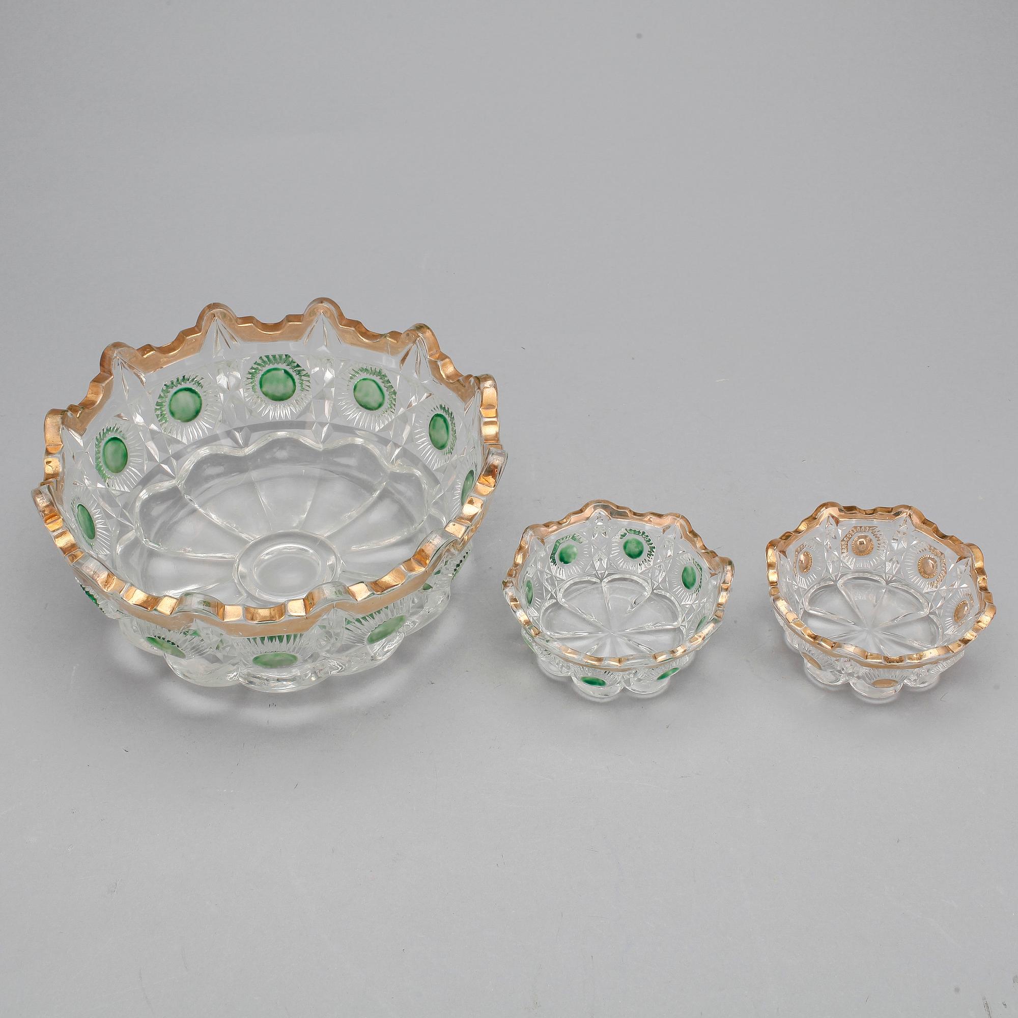 SKÅLAR, 12 st, glas, 1900-tal.