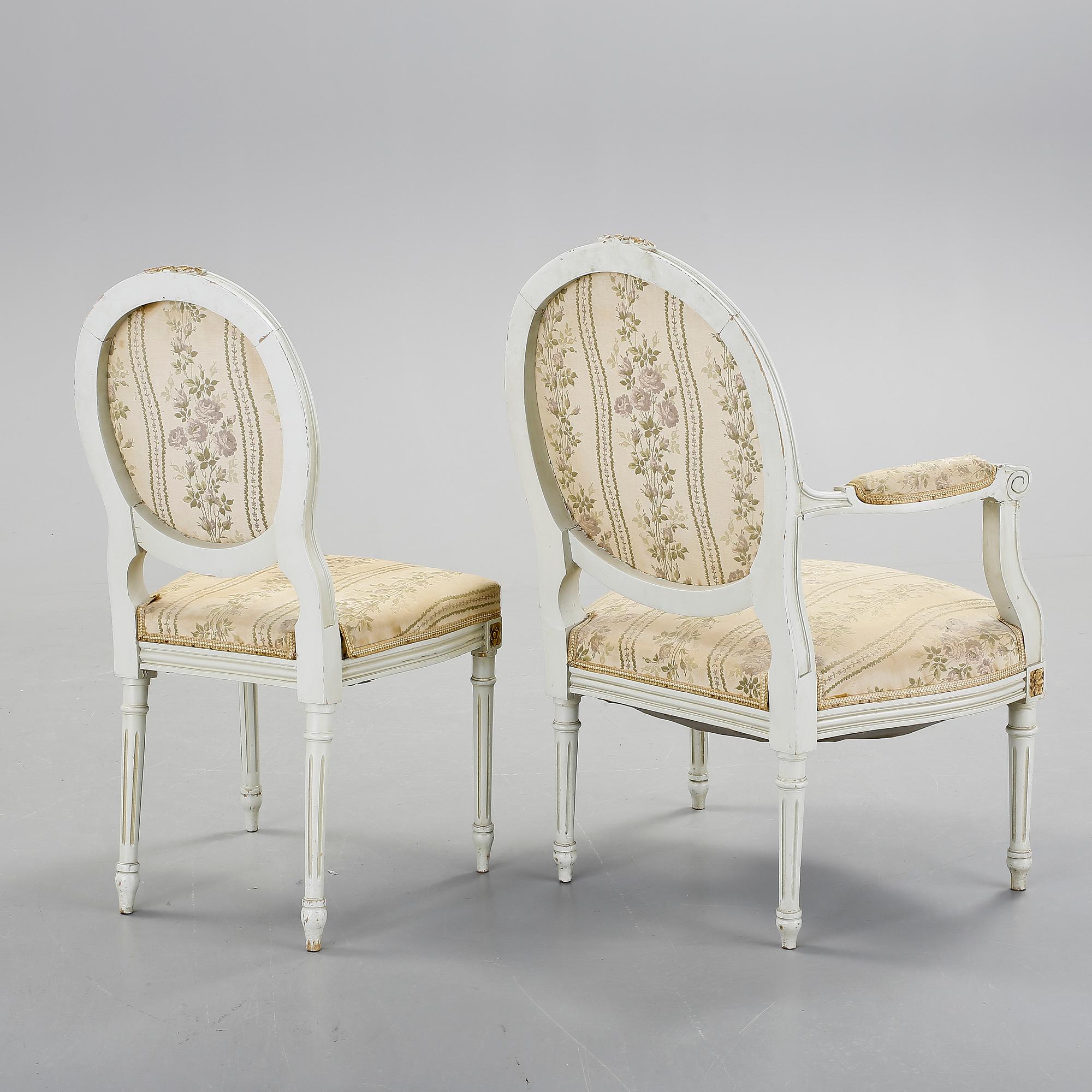 SOFFGRUPP, 5 delar, gustaviansk stil, 1900-tal.