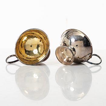 Punch mugs, 8 pcs, silver, Ceson Guldvaru Ab, Gothenburg 1978.