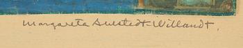 Margareta Ahlstedt-Willandt, mixed media on paper-panel, signed.