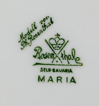 TE- KAFFE- OCH MATSERVIS, 88 delar, porslin, "Maria Björnbär" Rosenthal.