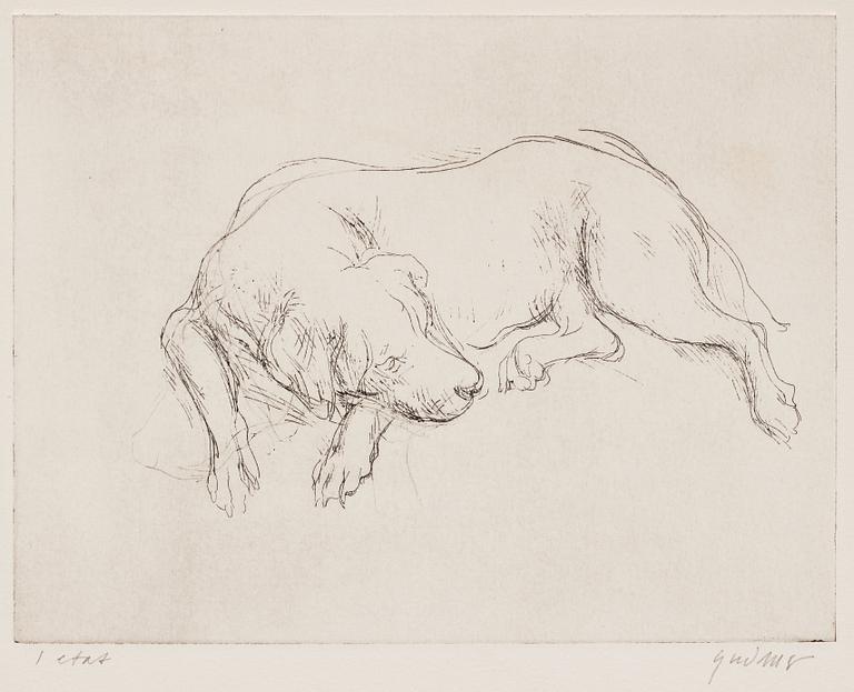 Gudmar Olovson, etching. Signed Gudmar and numbered 1 in pencil.