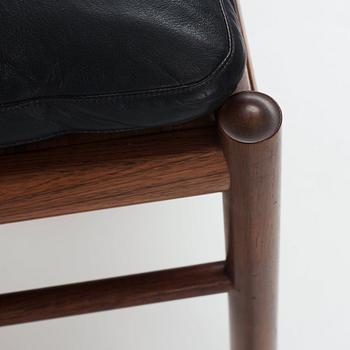 Ole Wanscher, karmstol samt fotpall, "Colonial Chair, PJ 149", Poul Jeppesen, Danmark, 1950-60-tal.