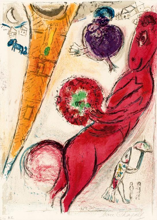 Marc Chagall, "La Tour Eiffel à l'âne".