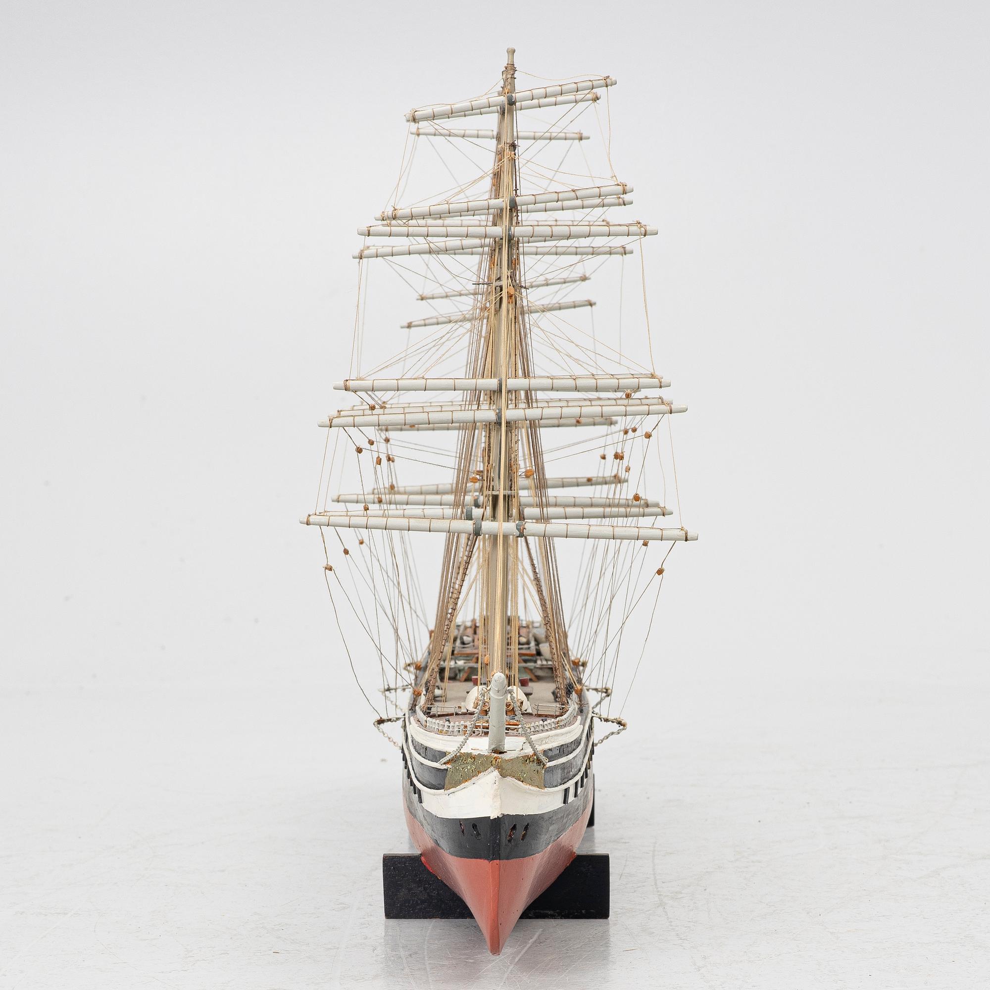 20th Century ship model of the 19th Century four-masted sailing vessel Lancing.