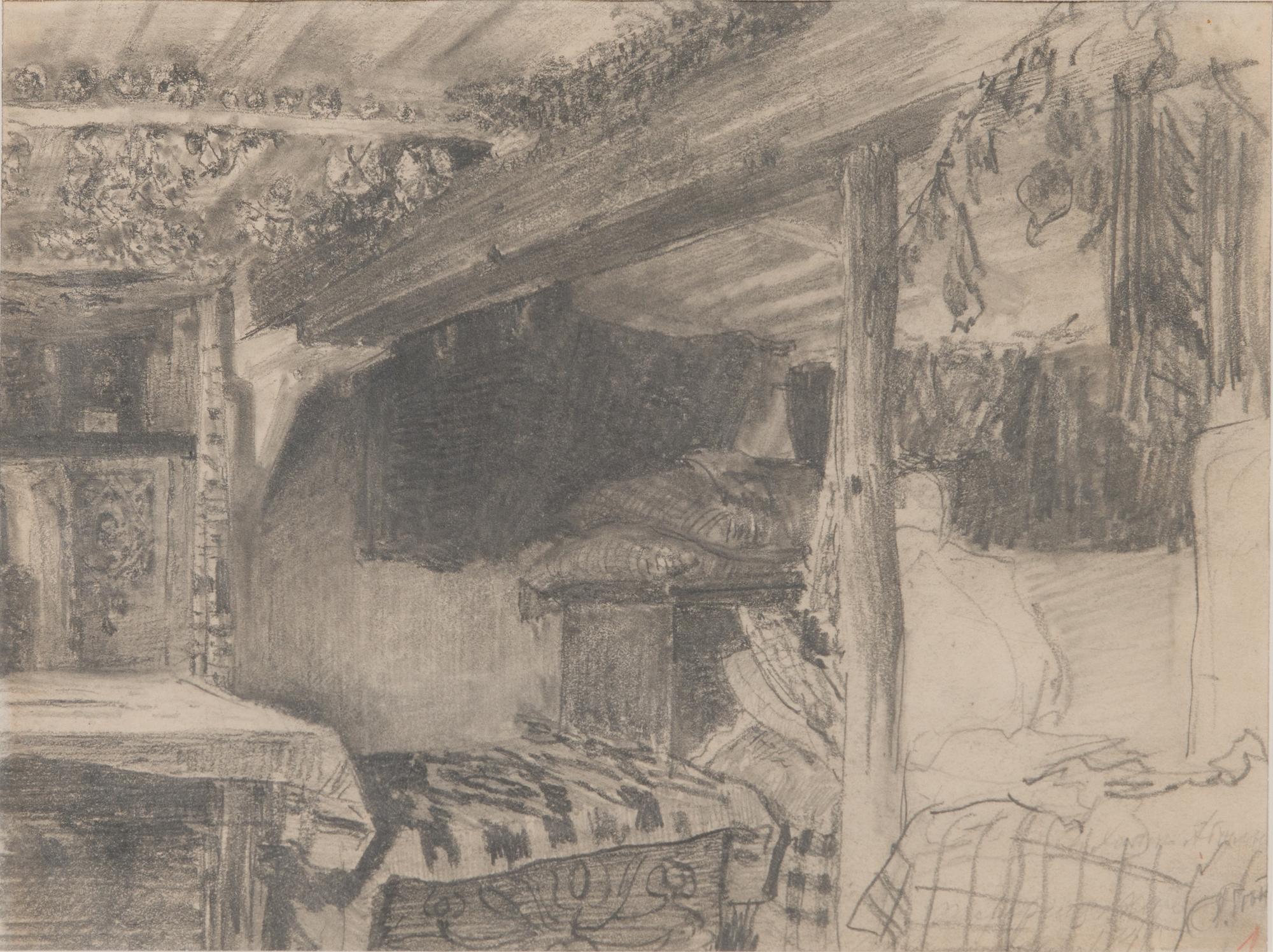 Ilja Jefimovitj Repin, drawing, signed.