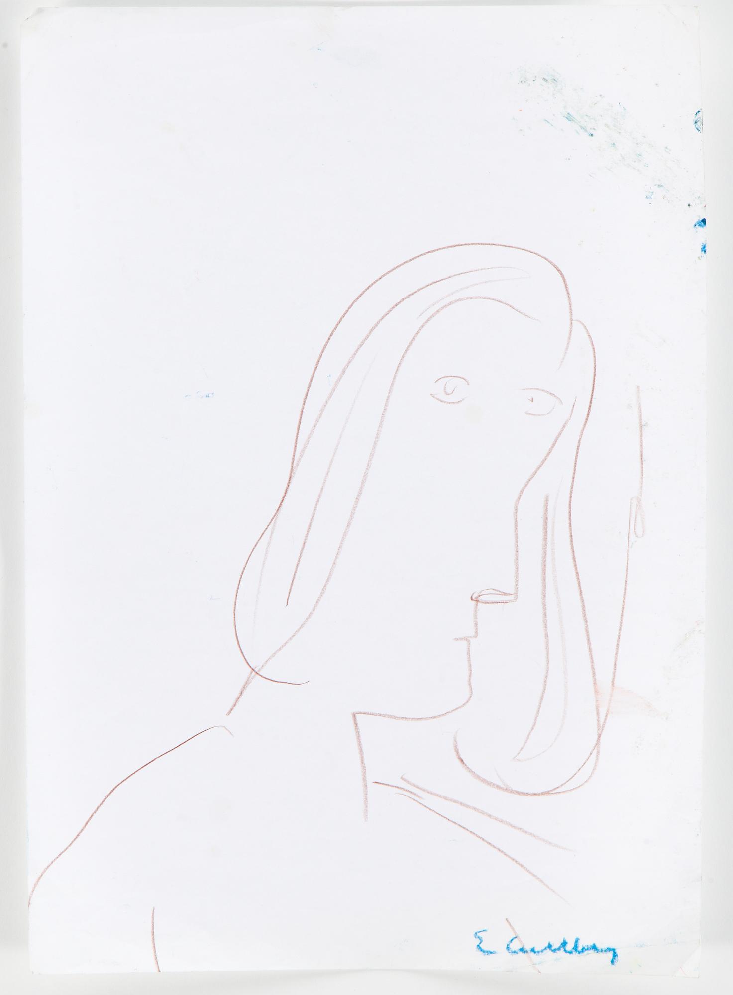 ERLAND CULLBERG, Chalk drawings, 10, signed.
