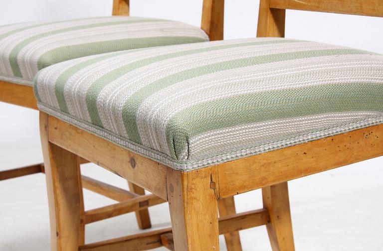 SOFFA samt STOLAR, ett par biedermeier, 1800-talets mitt.