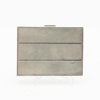 Cigarette case silver with Swedish import marks 20th century.