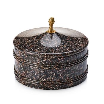 152. A Swedish Empire 19th century porphyry butter box.