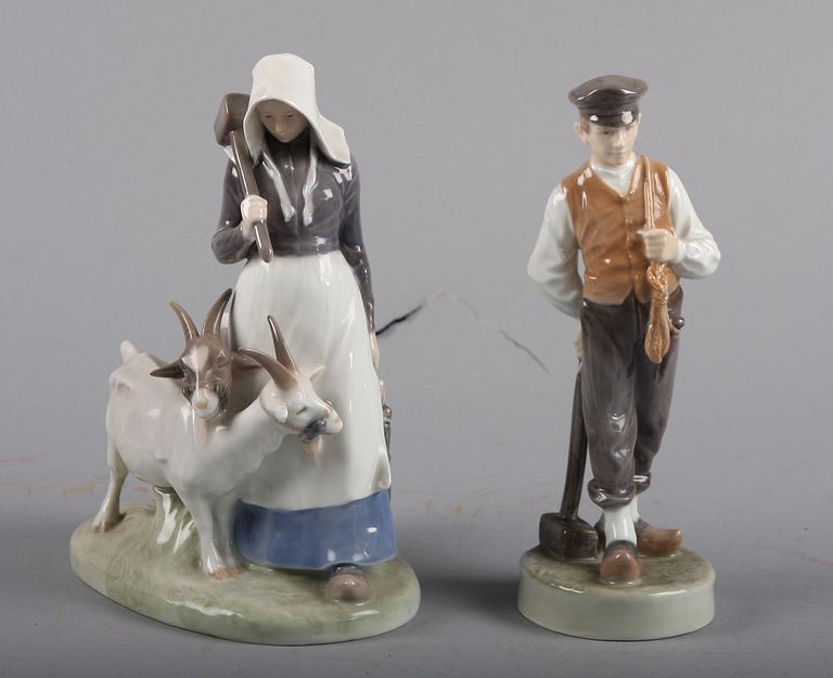 FIGURINER, 2 st, porslin, Royal Copenhagen.