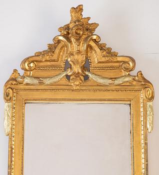 A Swedish gustavian mirror, late 18th century.