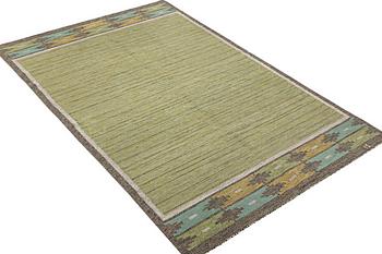 Ingegerd Silow, a flat weave rug, signed IS, c. 242 x 154 cm.