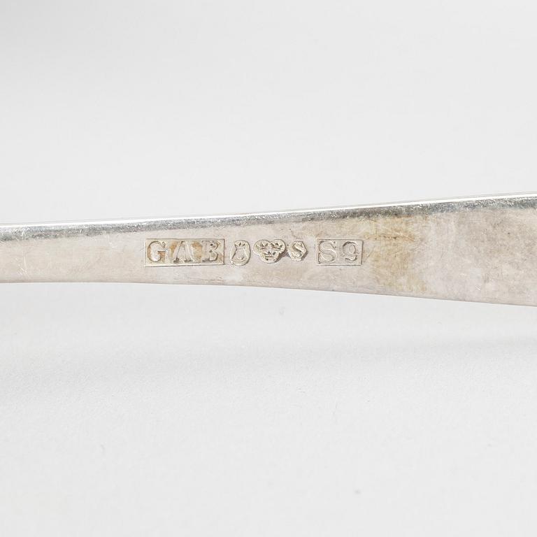 TESKEDAR, 12 st, silver "Rosenholm", GAB, Stockholm, 1900-talets andra hälft, vikt ca 197g.