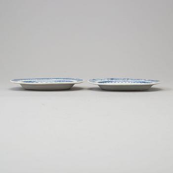 Two blue and white dishes, Qing dynasty, Qianlong (1736-95).