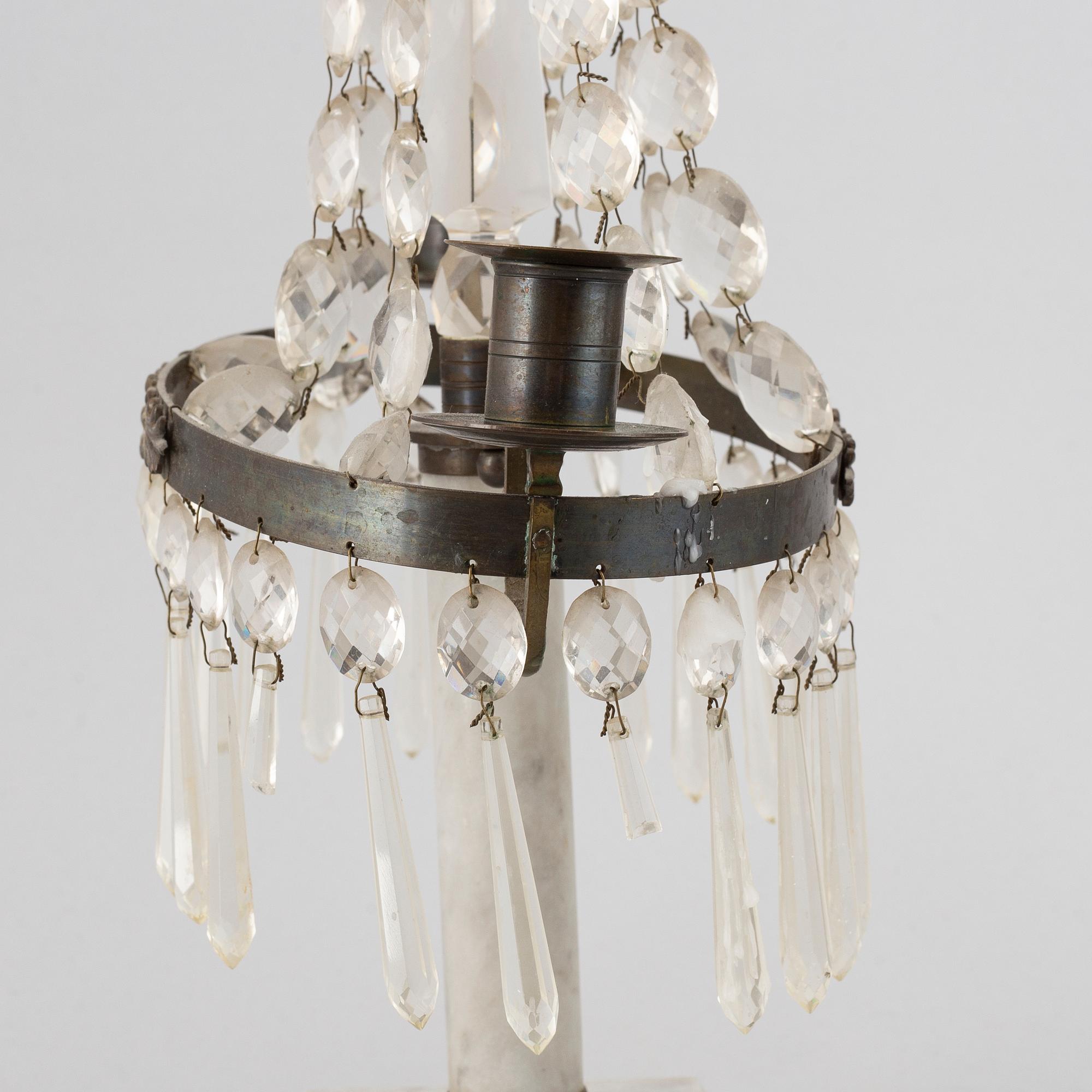 BORDSLYSTRAR, ett par, Louis XVI-stil, 1900-tal.