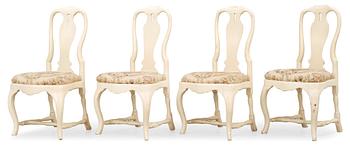 681. Four Swedish Rococo 18th century chairs.