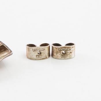 Björn Weckström, Earrings, a pair, "Muletta", sterling silver, Lapponia.