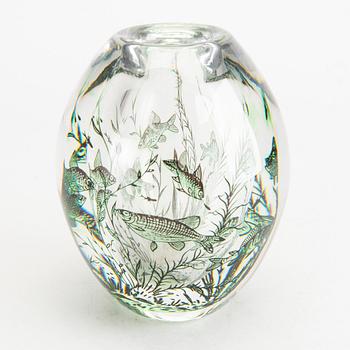 EDWARD HALD, vas fiskgraal Orrefors signerad.