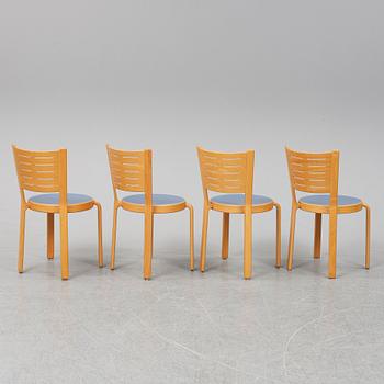 Table with four chairs, late 20th Century by Magnus Olesen.