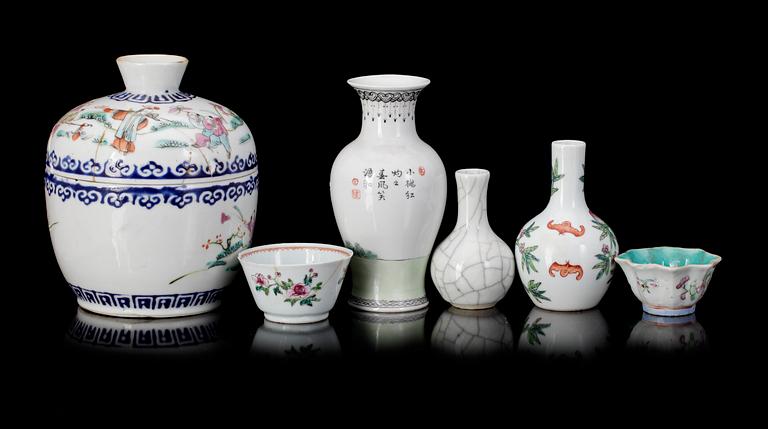 PARTI PORSLIN, 6 delar, Kina, 1800/1900-tal.