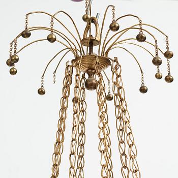 A late Gustavian early 19th century eight-light hanging-lamp.