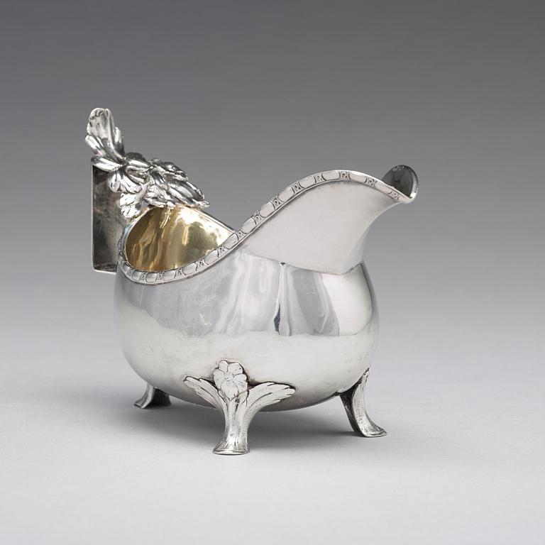 A Swedish 18th century parcel-gilt silver cream-jug, mark of Pehr Zethelius, Stockholm 1782.