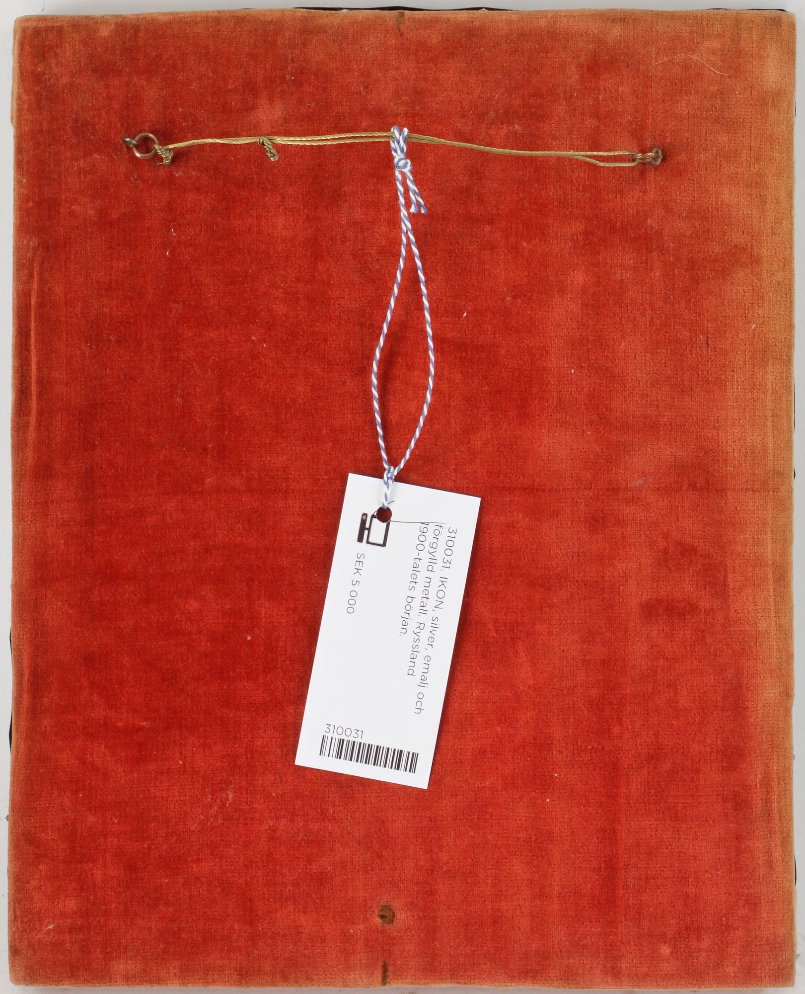 IKON, silver, emalj och förgylld metall. Ryssland 1900-talets början.