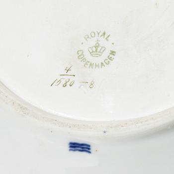 Royal Copenhagen, a 'Saxon Flower' basket on stand, Denmark, 1889-1922.