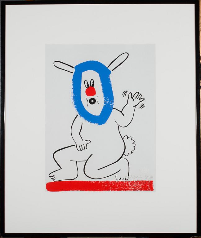 Keith Haring, "THE STORY OF RED AND BLUE, 1989".
