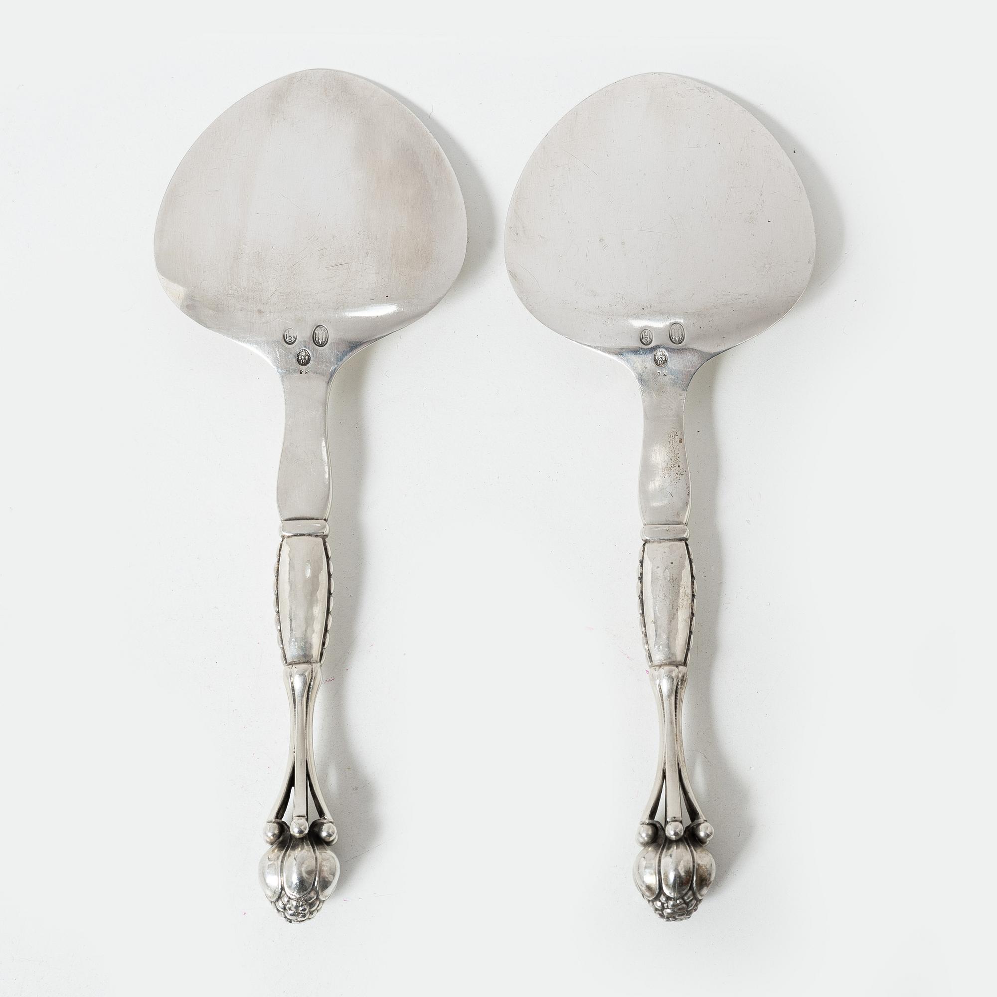 Georg Jensen, Serving utensils, a pair, silver, Denmark 1924.