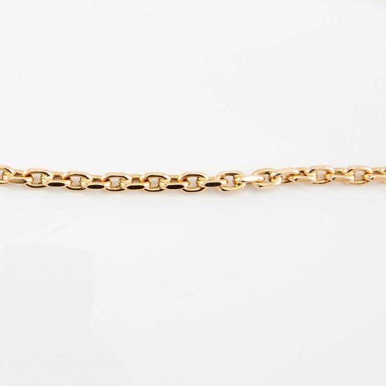 Necklace and bracelet, anchor link 18K gold.