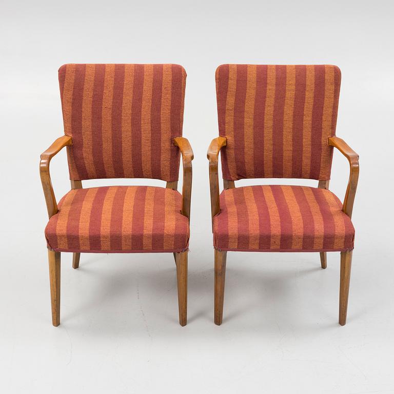 Six armchairs, Aski A.B Svenska kontorsmöbelindustrier, mid 20th century.