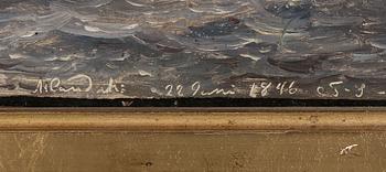 OKÄND KONSTNÄR, olja på duk. Otydligt signerad och daterad 1846.