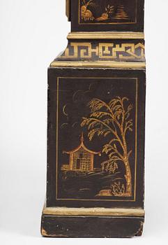A George II japanned musical longcase clock by William Barrow (watchmaker in London 1700-36).