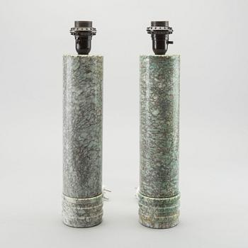 BERGBOM'S, a pair of marble table lamps, Sweden 1960'S.
