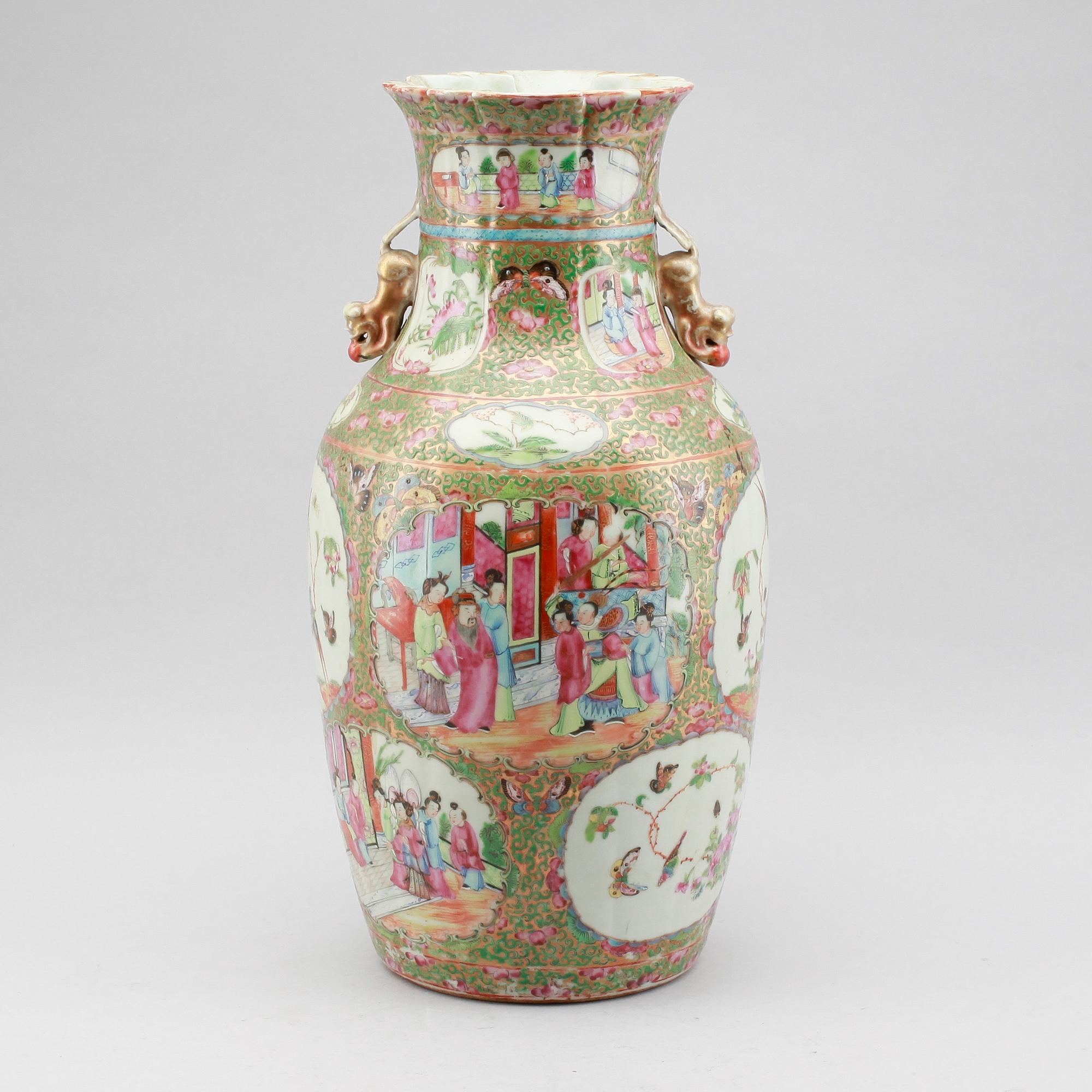 URNA, porslin, Kina, Kanton, 1800-talets mitt.