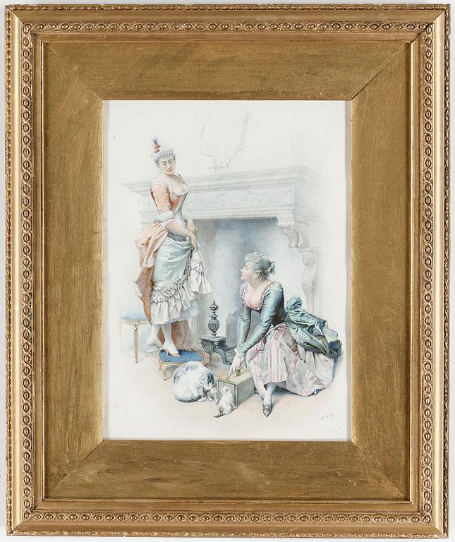 ORESTE CORTAZZO, tillskriven, akvarell, signerad Cortazzo.