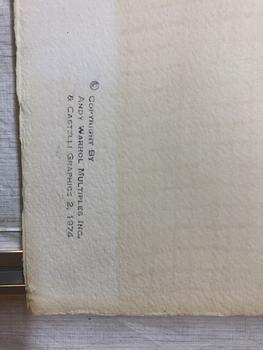 ANDY WARHOL, Silkscreen 1974, on Arches paper, signed with initials in pencil, and also signed and numbered 99/250 verso.