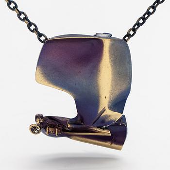 Björn Weckström, A necklace "International Arms Inc." and ring "B-52" made of fire bronze. Lapponia.