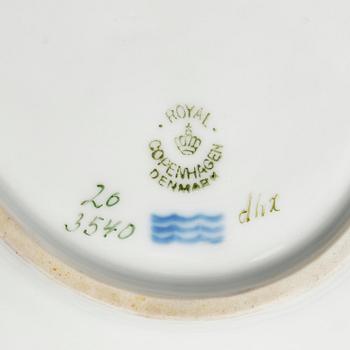 Two Royal Copenhagen 'Flora Danica' leaf shaped dishes, Denmark, 20th century.