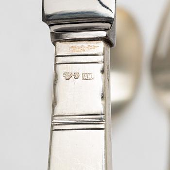 Jacob Ängman, A Swedish silver cutlery set, 'Rosenholm', GAB, Stockholm and Eskilstuna, some 1992 (30 pieces).