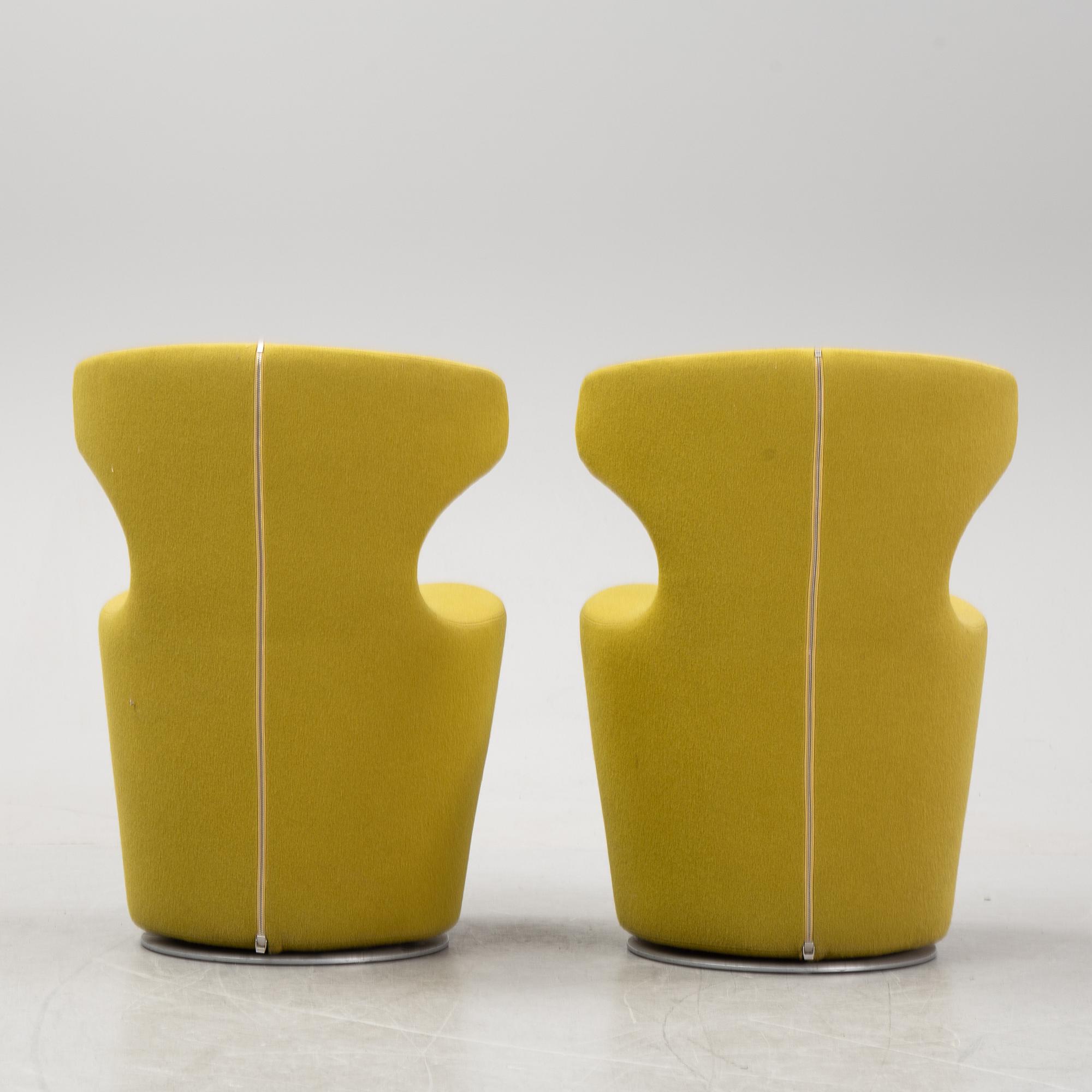 A pair of 'Mini Papilio' swivel lounge chairs by Naoto Fukasawa for B&B Italia., designed 2012.