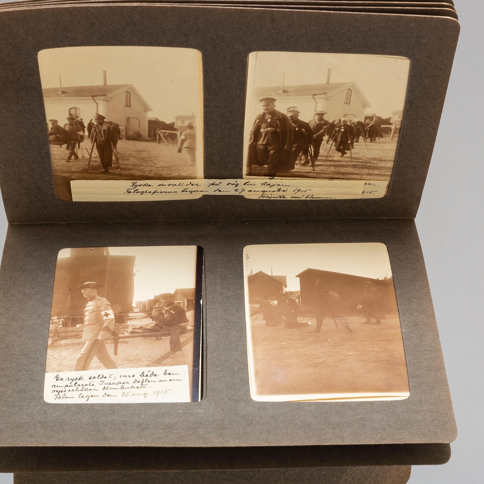 MIA GREEN, photographs from WWI Haparanda in two albums stamped and dated 1915.