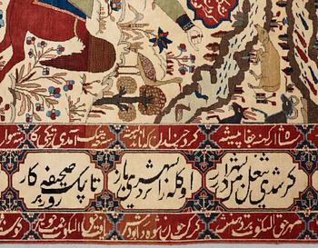 MATTA, semiantik Keshan figural, s.k. Motachem, ca 205,5 x 140,5 cm.