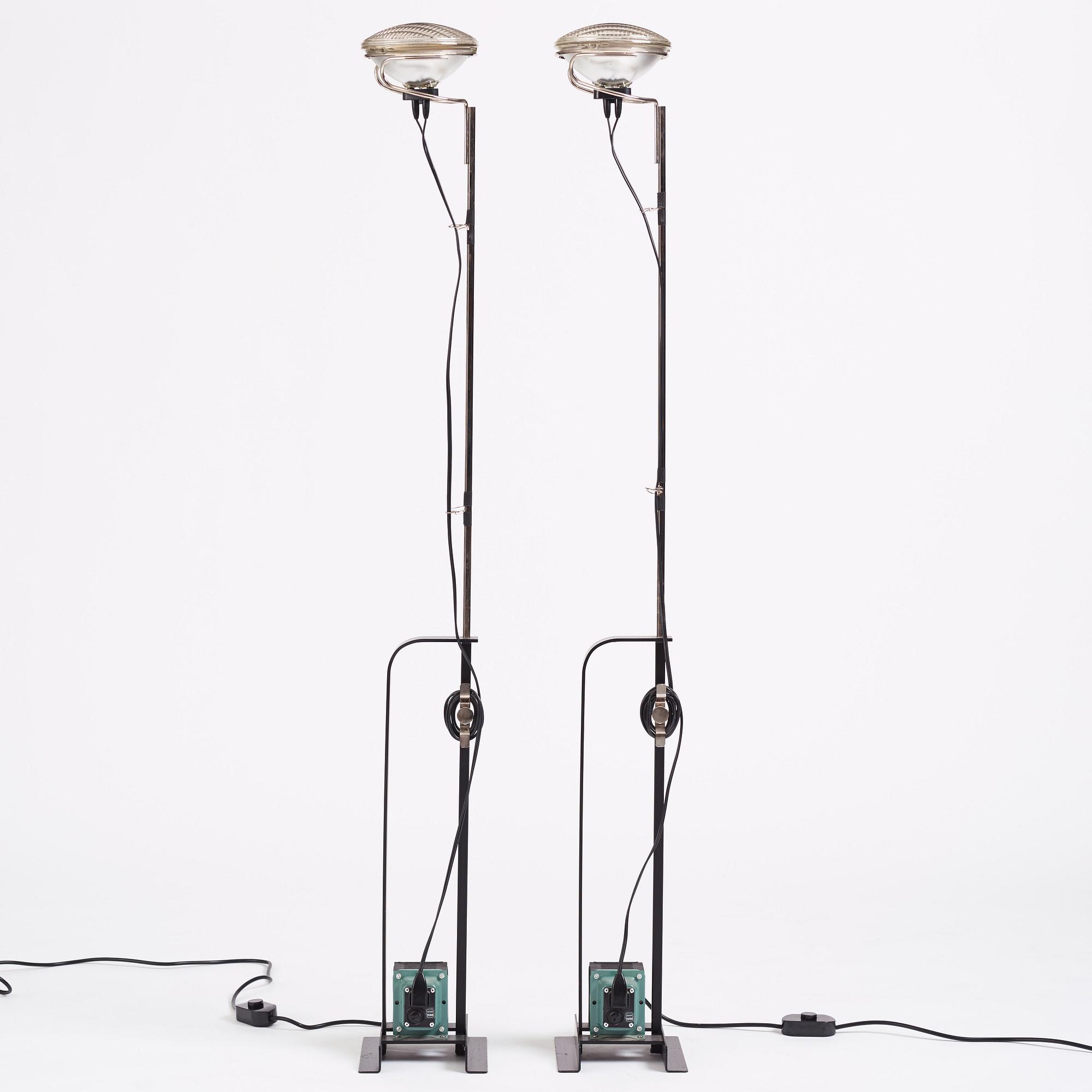 Achille Castiglioni, & Pier Castiglioni, a pair of "Toio" floor lamps, Flos, Italy, post 1963.