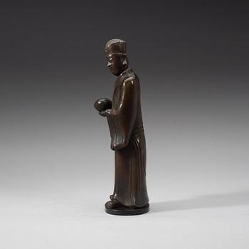 FIGUR, brons. Qingdynastin, 1800-tal.