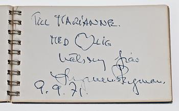 AUTOGRAFHÄFTE, från inspelningen av "Viskningar och rop" av Ingmar Bergman 1971.